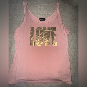 LOVE tank with Gold lettering